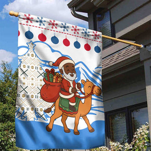Somalia Christmas Garden Flag Santa on Camel Christmas Tree Ornaments Candy Canes and Snowflake - African Pride