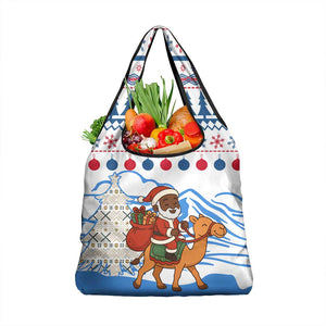 Somalia Christmas Grocery Bag Santa on Camel Christmas Tree Ornaments Candy Canes and Snowflake - African Pride