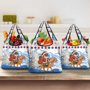 Somalia Christmas Grocery Bag Santa on Camel Christmas Tree Ornaments Candy Canes and Snowflake - African Pride
