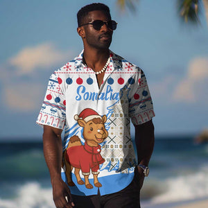 Somalia Christmas Hawaiian Shirt Santa on Camel Christmas Tree Ornaments Candy Canes and Snowflake - African Pride