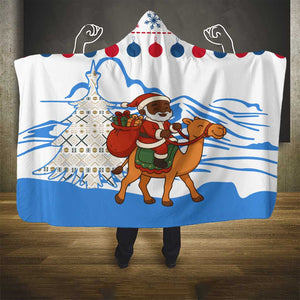 Somalia Christmas Hooded Blanket Santa on Camel Christmas Tree Ornaments Candy Canes and Snowflake - African Pride