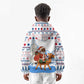 Somalia Christmas Kid Hoodie Santa on Camel Christmas Tree Ornaments Candy Canes and Snowflake - African Pride