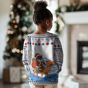 Somalia Christmas Kid Ugly Christmas Sweater Santa on Camel Christmas Tree Ornaments Candy Canes and Snowflake - African Pride