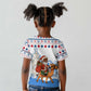 Somalia Christmas Kid T shirt Santa on Camel Christmas Tree Ornaments Candy Canes and Snowflake - African Pride