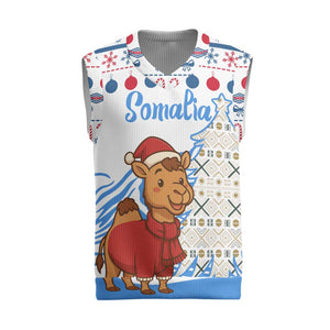 Somalia Christmas Knitted V-Neck Vest Santa on Camel Christmas Tree Ornaments Candy Canes and Snowflake - African Pride