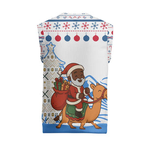 Somalia Christmas Knitted V-Neck Vest Santa on Camel Christmas Tree Ornaments Candy Canes and Snowflake - African Pride