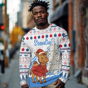 Somalia Christmas Long Sleeve Shirt Santa on Camel Christmas Tree Ornaments Candy Canes and Snowflake - African Pride