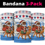 Somalia Christmas Neck Gaiter Santa on Camel Christmas Tree Ornaments Candy Canes and Snowflake - African Pride
