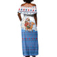 Somalia Christmas Off Shoulder Maxi Dress Santa on Camel Christmas Tree Ornaments Candy Canes and Snowflake - African Pride