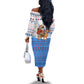 Somalia Christmas Off The Shoulder Long Sleeve Dress Santa on Camel Christmas Tree Ornaments Candy Canes and Snowflake - African Pride