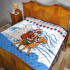 Somalia Christmas Quilt Santa on Camel Christmas Tree Ornaments Candy Canes and Snowflake - African Pride