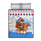 Somalia Christmas Quilt Bed Set Santa on Camel Christmas Tree Ornaments Candy Canes and Snowflake - African Pride