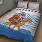 Somalia Christmas Quilt Bed Set Santa on Camel Christmas Tree Ornaments Candy Canes and Snowflake - African Pride