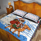 Somalia Christmas Quilt Bed Set Santa on Camel Christmas Tree Ornaments Candy Canes and Snowflake - African Pride