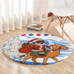 Somalia Christmas Round Carpet Santa on Camel Christmas Tree Ornaments Candy Canes and Snowflake - African Pride