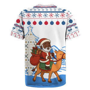 Somalia Christmas Rugby Jersey Santa on Camel Christmas Tree Ornaments Candy Canes and Snowflake - African Pride