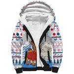 Somalia Christmas Sherpa Hoodie Santa on Camel Christmas Tree Ornaments Candy Canes and Snowflake - African Pride