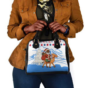 Somalia Christmas Shoulder Handbag Santa on Camel Christmas Tree Ornaments Candy Canes and Snowflake - African Pride