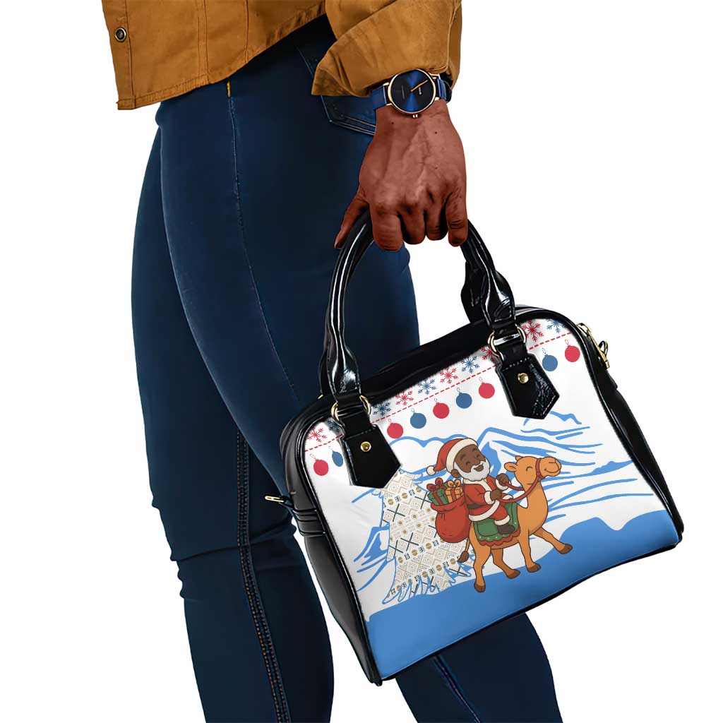Somalia Christmas Shoulder Handbag Santa on Camel Christmas Tree Ornaments Candy Canes and Snowflake - African Pride