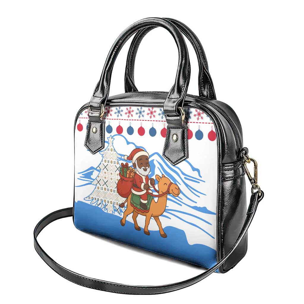 Somalia Christmas Shoulder Handbag Santa on Camel Christmas Tree Ornaments Candy Canes and Snowflake - African Pride
