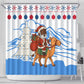 Somalia Christmas Shower Curtain Santa on Camel Christmas Tree Ornaments Candy Canes and Snowflake - African Pride