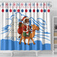 Somalia Christmas Shower Curtain Santa on Camel Christmas Tree Ornaments Candy Canes and Snowflake - African Pride