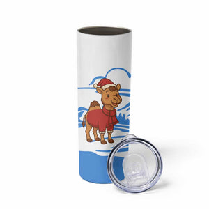 Somalia Christmas Skinny Tumbler Santa on Camel Christmas Tree Ornaments Candy Canes and Snowflake - African Pride