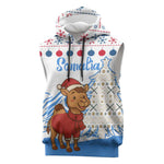 Somalia Christmas Sleeveless Hoodie Santa on Camel Christmas Tree Ornaments Candy Canes and Snowflake - African Pride