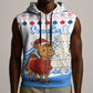 Somalia Christmas Sleeveless Zip Hoodie Santa on Camel Christmas Tree Ornaments Candy Canes and Snowflake - African Pride