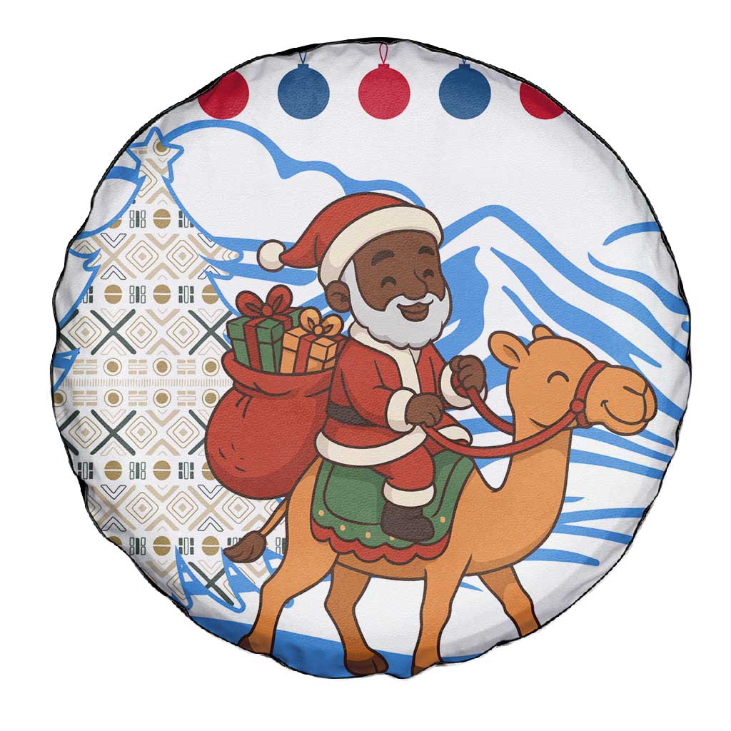 Somalia Christmas Spare Tire Cover Santa on Camel Christmas Tree Ornaments Candy Canes and Snowflake - African Pride