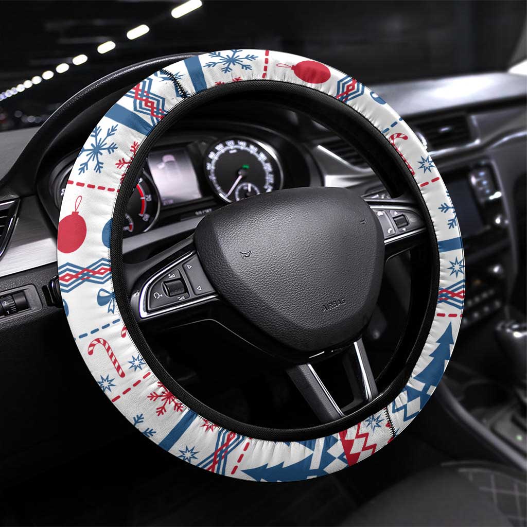 Somalia Christmas Steering Wheel Cover Santa on Camel Christmas Tree Ornaments Candy Canes and Snowflake - African Pride