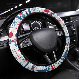 Somalia Christmas Steering Wheel Cover Santa on Camel Christmas Tree Ornaments Candy Canes and Snowflake - African Pride