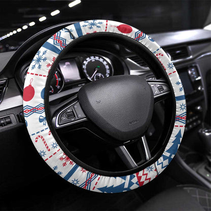 Somalia Christmas Steering Wheel Cover Santa on Camel Christmas Tree Ornaments Candy Canes and Snowflake - African Pride