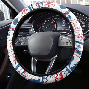 Somalia Christmas Steering Wheel Cover Santa on Camel Christmas Tree Ornaments Candy Canes and Snowflake - African Pride