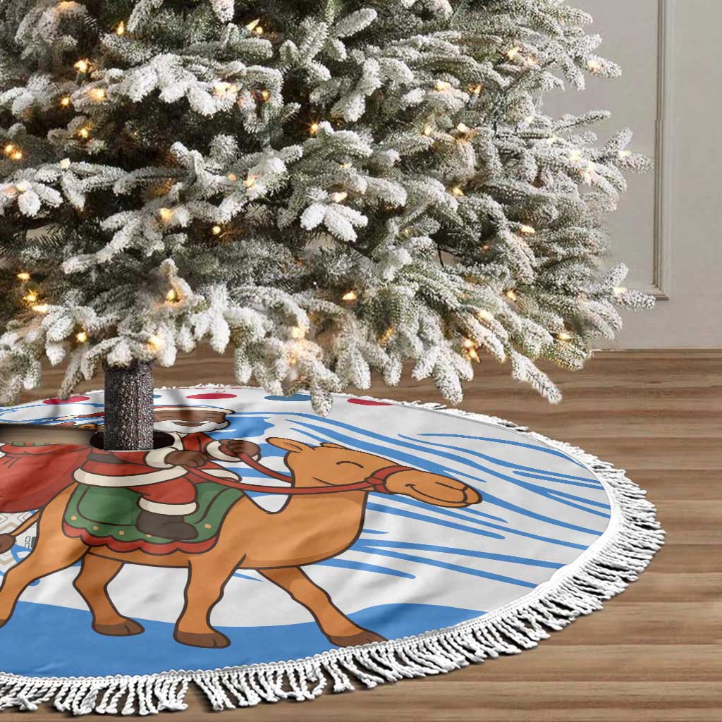 Somalia Christmas Tree Skirt Santa on Camel Christmas Tree Ornaments Candy Canes and Snowflake - African Pride
