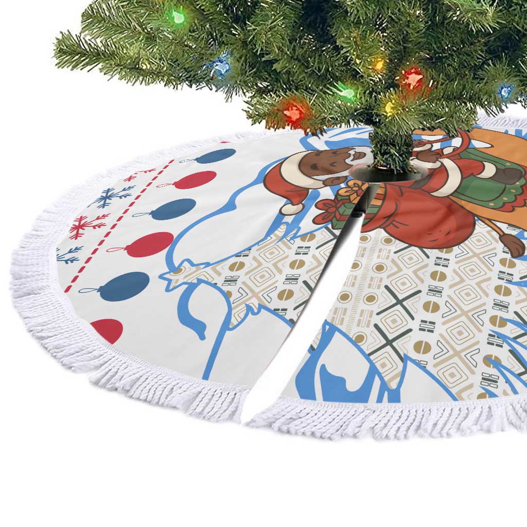 Somalia Christmas Tree Skirt Santa on Camel Christmas Tree Ornaments Candy Canes and Snowflake - African Pride