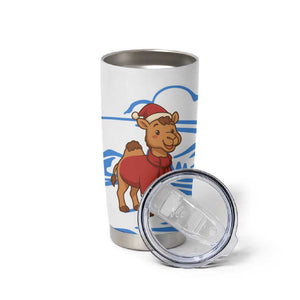Somalia Christmas Tumbler Cup Santa on Camel Christmas Tree Ornaments Candy Canes and Snowflake - African Pride