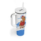 Somalia Christmas Tumbler With Handle Santa on Camel Christmas Tree Ornaments Candy Canes and Snowflake - African Pride