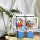 Somalia Christmas Tumbler With Handle Santa on Camel Christmas Tree Ornaments Candy Canes and Snowflake - African Pride