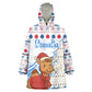 Somalia Christmas Wearable Blanket Hoodie Santa on Camel Christmas Tree Ornaments Candy Canes and Snowflake - African Pride