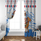 Somalia Christmas Window Curtain Santa on Camel Christmas Tree Ornaments Candy Canes and Snowflake - African Pride