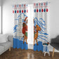 Somalia Christmas Window Curtain Santa on Camel Christmas Tree Ornaments Candy Canes and Snowflake - African Pride