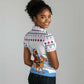 Somalia Christmas Women Polo Shirt Santa on Camel Christmas Tree Ornaments Candy Canes and Snowflake - African Pride