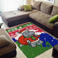 Gambia Christmas Area Rug Santa Hippo National Coat of Arms Snowflakes and Festive Holiday - African Pride