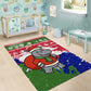 Gambia Christmas Area Rug Santa Hippo National Coat of Arms Snowflakes and Festive Holiday - African Pride