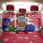 Gambia Christmas Back Car Seat Cover Santa Hippo National Coat of Arms Snowflakes and Festive Holiday - African Pride