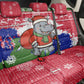 Gambia Christmas Back Car Seat Cover Santa Hippo National Coat of Arms Snowflakes and Festive Holiday - African Pride