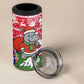 Gambia Christmas 4 in 1 Can Cooler Tumbler Santa Hippo National Coat of Arms Snowflakes and Festive Holiday - African Pride