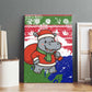 Gambia Christmas Canvas Wall Art Santa Hippo National Coat of Arms Snowflakes and Festive Holiday - African Pride