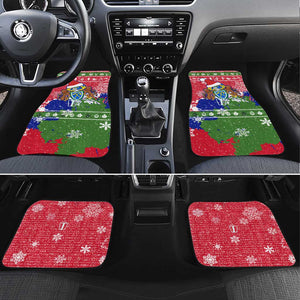Gambia Christmas Car Mats Santa Hippo National Coat of Arms Snowflakes and Festive Holiday - African Pride
